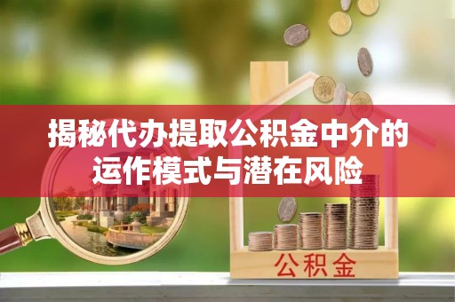 始兴揭秘代办提取公积金中介的运作模式与潜在风险